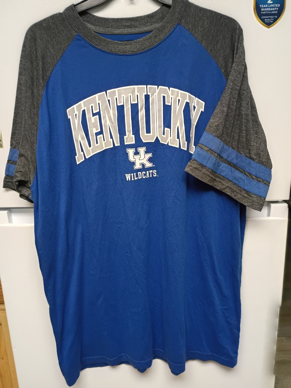 Varsity Blue and Gray Profile Raglan Tee